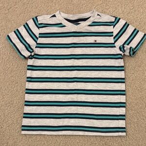 Tommy Hilfiger 4T Striped T-Shirt - Blue and Gray